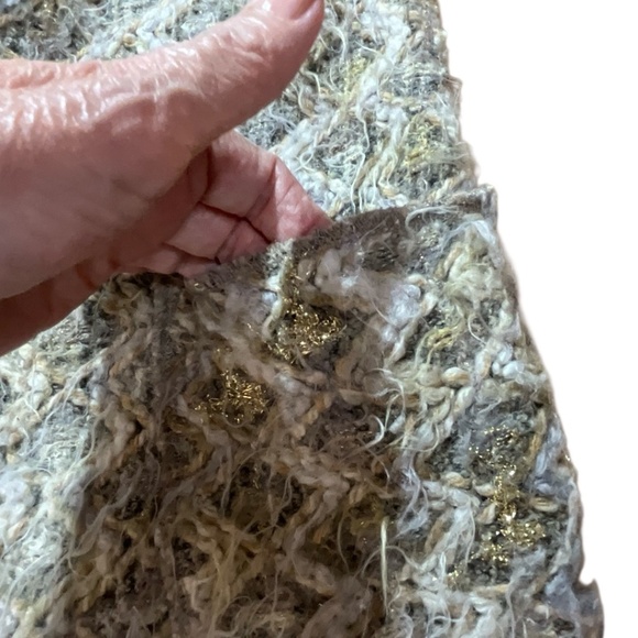 LINDA LUNDSTROM Vintage Open Front Cardigan Coatigan Wool Blend w/ Pockets - Picture 7 of 9